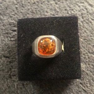 Sterling silver amber ring